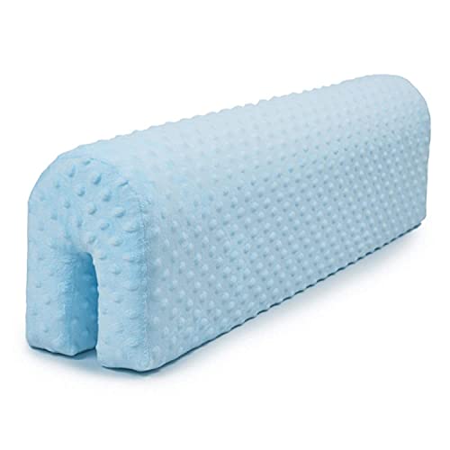 Protector Cuna Barrera Cama 70 cm - Protector Cama anticaida, Infantil Protector Pared Cama niños Azul Minky