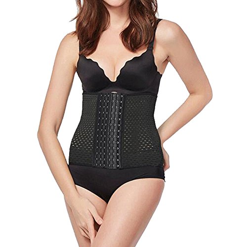 Proumy Fajas Reductoras Adelgazantes Transpirable Mujer Sexy Corset Abdominal Elástico Goma Corpiño Seis Pilas de Hebillas Underbust Shapewear Moldeadora Ropa Apretada Bustier Siamés Talla Grande