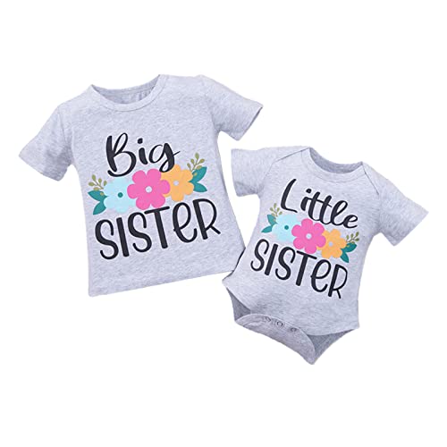 puseky Little Matching Shir, Gris-Big Sister, 2-3 Años para Bebés