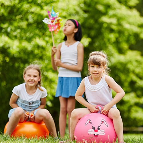 Relaxdays Bola Saltarina para Niños, Pelota Saltar Animales, Balón Infantil, 45 cm Diámetro, PVC, Rosa, color, 45 x 45 x 55 cm (10022554_52) , color/modelo surtido