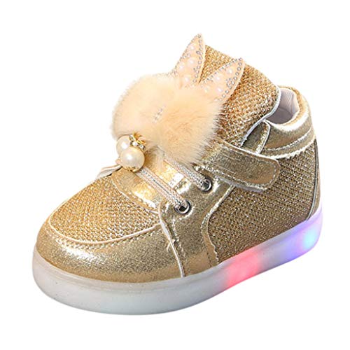 Riou Calzado Infantil Bebé Zapatos Luces Niños Niñas Dibujos Animados Conejo LED Ocio Zapatos Ligeros Transpirables Antideslizante Bebe Chicos Chicas Zapatos Calzado