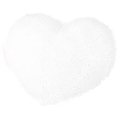 Roadoor Pillow de Felpa Transpirable, fácil, Cuidado, sin Olor, Decorativo, corazón, en Forma de sofá, cojín para Auto Blanco