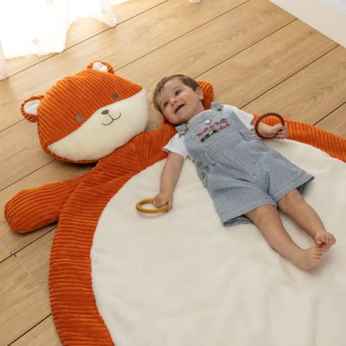 RUGUIES- Alfombra Bebé Acolchada- Manta Juegos Bebé- Suelo Bebés Acolchado-Tapete Suave para Gatear y Siesta-Alfombrilla Infantil Peluche-Regalo Nacimiento- Baby Shower niño niña- Talla XL.