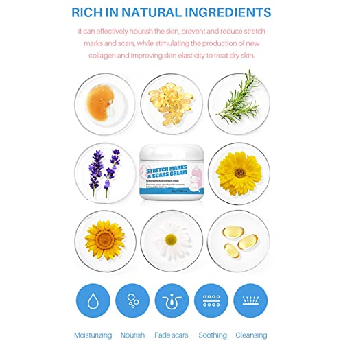 Ruilonghai Crema antiestrías para el Embarazo - Crema de estrías de Maternidad para el Embarazo - Set de estrías de Ingredientes Naturales, Regalos para el Cuidado de la Piel para mamás para Eliminar