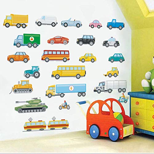 Runtoo Pegatinas de Pared Coche Transporte Stickers Adhesivos Vinilo Vehiculos Decorativas Infantiles Habitacion Bebe