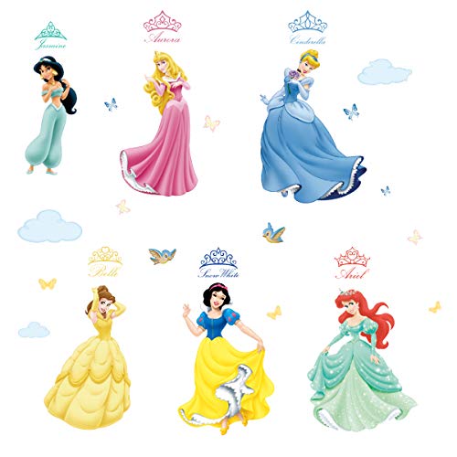 Runtoo Pegatinas de Pared Princesa Stickers Adhesivos Vinilo Niñas Decorativas Infantiles Habitacion Bebe