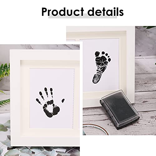 S SMAUTOP Kit De Marco De Fotos De Huellas De Manos Y Huellas De Bebé para Niños Y Niñas Recién Nacidos, Papel De Huellas De Bebés Y Almohadilla De Tinta Táctil Limpia para Crear Impresiones De Bebés