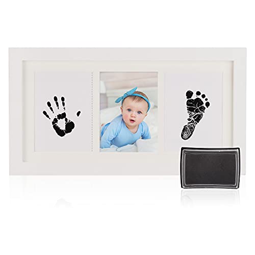 S SMAUTOP Kit De Marco De Fotos De Huellas De Manos Y Huellas De Bebé para Niños Y Niñas Recién Nacidos, Papel De Huellas De Bebés Y Almohadilla De Tinta Táctil Limpia para Crear Impresiones De Bebés