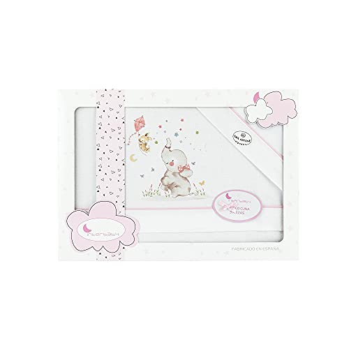 Sabanas Capazo Carro Moisés Bebé Algodón 100% 40x80 cm Elige tu modelo (Elefante rosa)