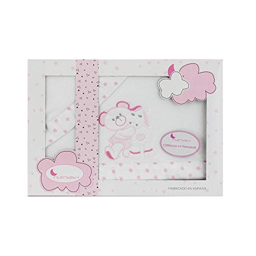 Sabanas invierno Coralina Minicuna 50 X 80 (bajera+encimera+funda almohada) (Oso pony rosa)