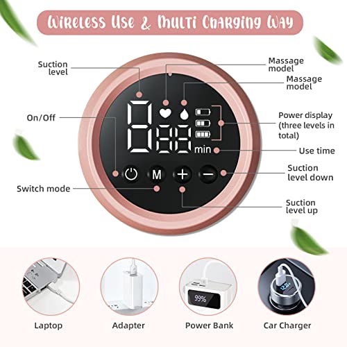 Sacaleches Eléctrico, Larkotech Extractor De Leche Electrico Saca Leche Materna Electrico, USB recargable, Portátil Dobles Bomba de Lactancia, 2 Modos y 9 Niveles de Succión, Sin BPA (rosa)