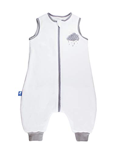 Saco de dormir para bebé, 1,5 tog, para bebé, cálido, para caminar, con piernas, pijama, unisex, blanco/S