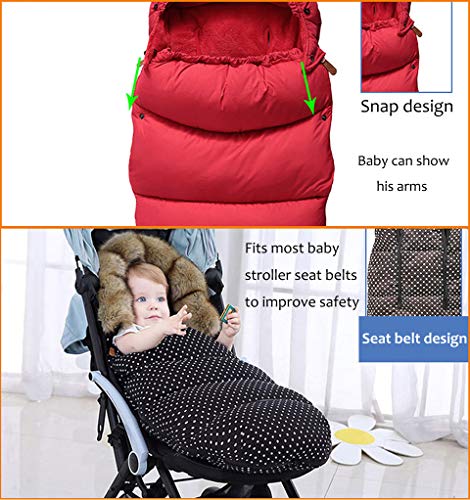 Saco de Silla de Paseo Universal,Saco de Dormir Térmico para Bebé,Funda de Pie para cochecito de Invierno,Accesorios Cochecito,Resistente al Viento,Impermeable,Resistente al Frío (Negro)