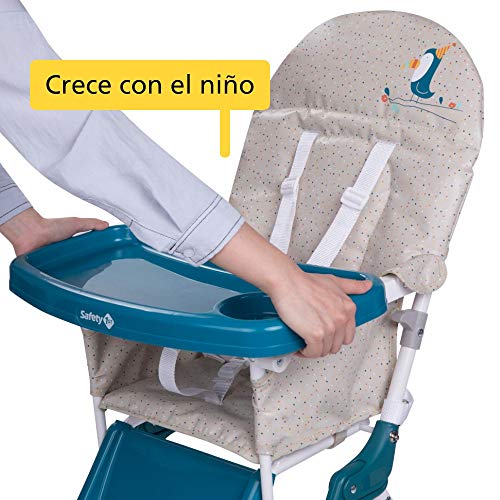 Safety 1st Keeny Trona evolutiva, Trona bebé compacta, plegable óptimo para espacios pequeños, ajustable crece con el niño, 6 meses - 3 años, color happy day