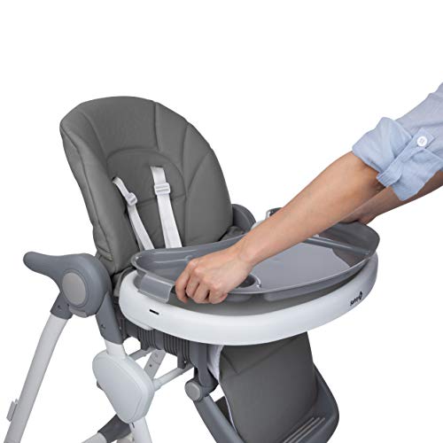 Safety 1st Looky Trona para bebé evolutiva y reclinable en 3 posiciónes, ajustable en altura, plegable compacto con 4 ruedas, color Warm Grey