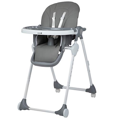 Safety 1st Looky Trona para bebé evolutiva y reclinable en 3 posiciónes, ajustable en altura, plegable compacto con 4 ruedas, color Warm Grey