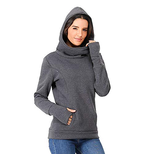 SamMoSon Blusa Embarazada Encaje Mujer Lactancia Manga Larga Navidad Premama Blusas De Embarazada Sudaderas con Capucha De Maternidad De Maternidad De Manga Larga con Capucha De Lactancia Sudaderas