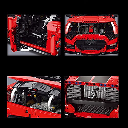 Sananke Juego de Autos Deportivos para Ford GT500, 3386 Piezas Abrazadera Tecnología de Bloques de construcción Car Modular Supercar Racing Car Ladrillos Modelo Compatible con Lego Technic