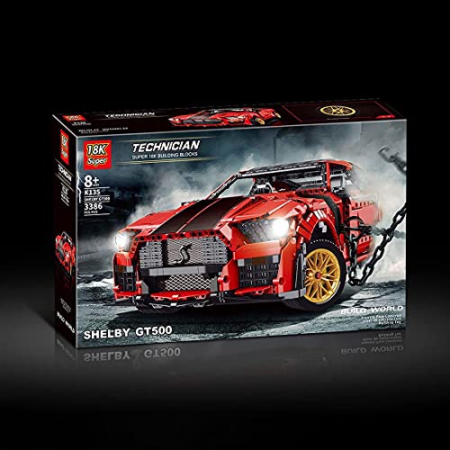 Sananke Juego de Autos Deportivos para Ford GT500, 3386 Piezas Abrazadera Tecnología de Bloques de construcción Car Modular Supercar Racing Car Ladrillos Modelo Compatible con Lego Technic