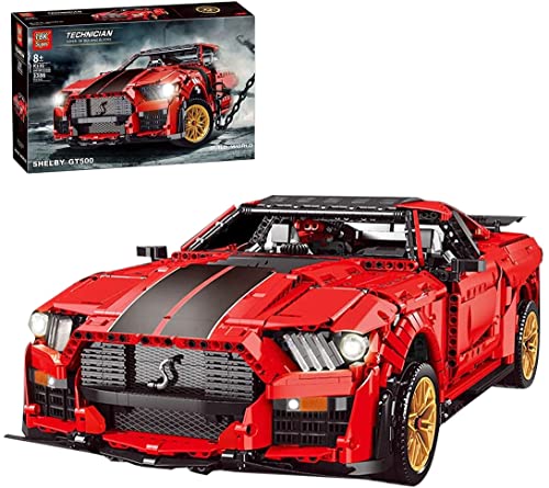 Sananke Juego de Autos Deportivos para Ford GT500, 3386 Piezas Abrazadera Tecnología de Bloques de construcción Car Modular Supercar Racing Car Ladrillos Modelo Compatible con Lego Technic