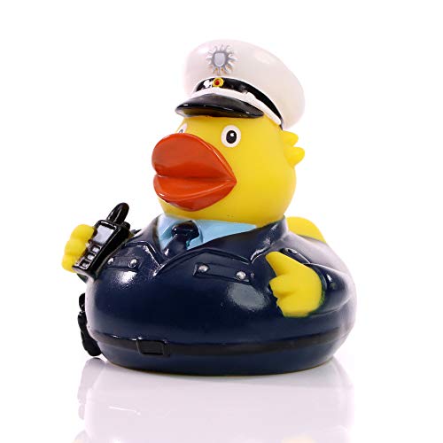 Schnabels Pato de goma de policía, regalo para policía, funcionario, policía, divertido y original, amuleto de la suerte, juguete, pato de decoración, artículo para bañera