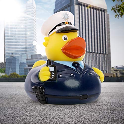 Schnabels Pato de goma de policía, regalo para policía, funcionario, policía, divertido y original, amuleto de la suerte, juguete, pato de decoración, artículo para bañera