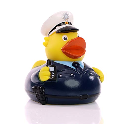 Schnabels Pato de goma de policía, regalo para policía, funcionario, policía, divertido y original, amuleto de la suerte, juguete, pato de decoración, artículo para bañera