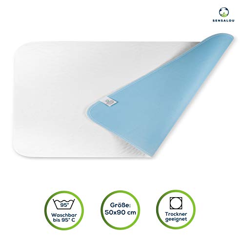 Sensalou Funda de Colchón - Sábanas Impermeables y Lavable - Cuna Transpirable, Protector de Cama con Lana Absorbente - Capa Base Impermeable para Incontinencia - 50x90 cm (4)