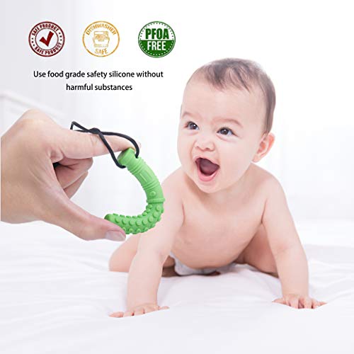 Sensory Chew Collar (2 unidades) – Tubos de silicona suave para mordedores de bebé, pajitas de dentición para niños pequeños, hiperactividad, lactancia del bebé o necesidades especiales