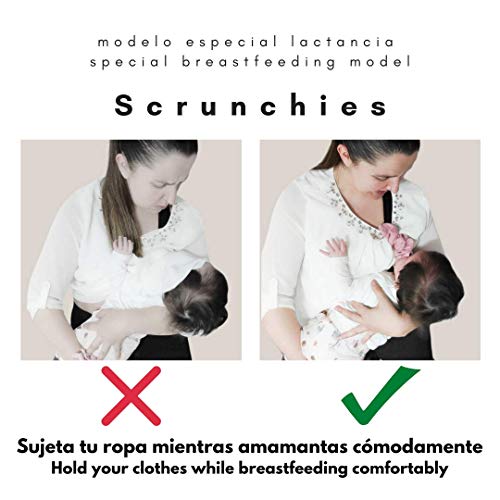 Set 5 scrunchies para lactancia Fabricados en España. Accesorios lactancia scrunchie para madres coletero tela elástico pelo bandas Lazos para el cabello Elásticos para el cabello. Set 1