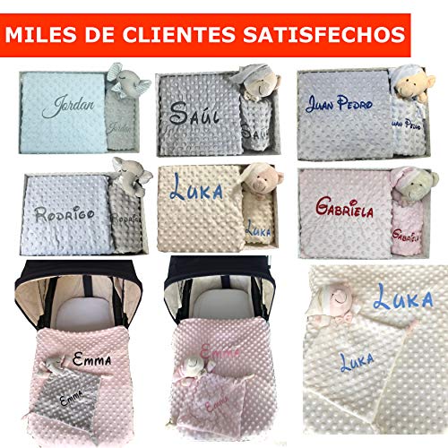 Set de Manta + Dou dou Personalizado con nombre bordado Oso Beige Baby Shower - mibebestore