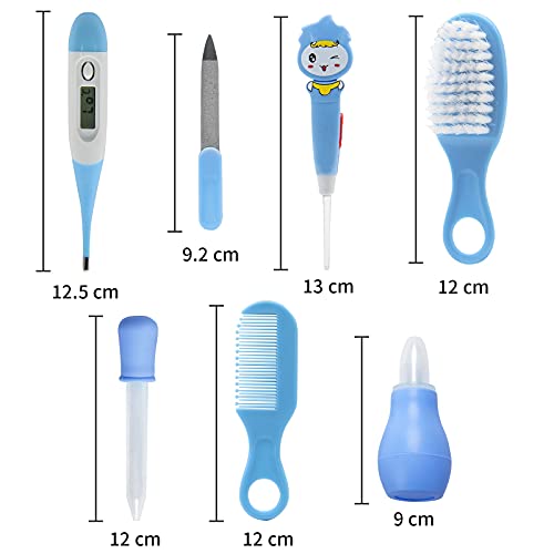 Set Para Cuidado Del Bebé, Unipampa 14 Piezas Kit de cuidado de bebé, Set Para El Cuidado Del Bebé, Kit de Aseo para Bebés, Accesorios Bebes para Viaje y el Uso Diario, Regalos para Bebes(azul)(blue)