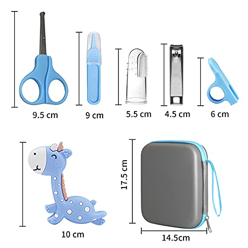 Set Para Cuidado Del Bebé, Unipampa 14 Piezas Kit de cuidado de bebé, Set Para El Cuidado Del Bebé, Kit de Aseo para Bebés, Accesorios Bebes para Viaje y el Uso Diario, Regalos para Bebes(azul)(blue)