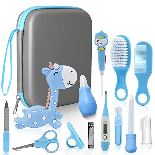 Set Para Cuidado Del Bebé, Unipampa 14 Piezas Kit de cuidado de bebé, Set Para El Cuidado Del Bebé, Kit de Aseo para Bebés, Accesorios Bebes para Viaje y el Uso Diario, Regalos para Bebes(azul)(blue)