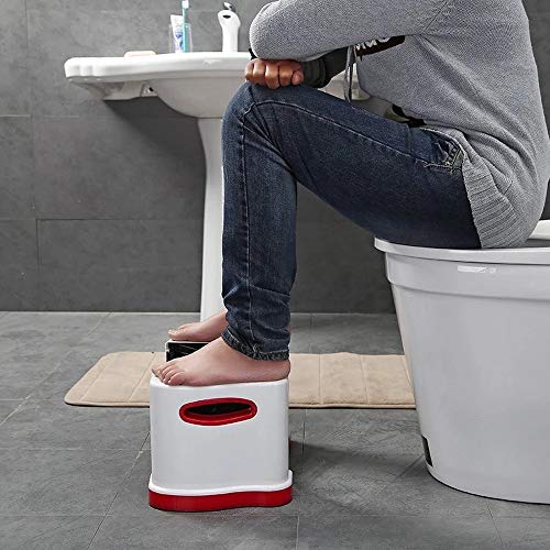 SHAIRMB BañO Plegable Inodoro y Taburete de Inodoro, Taburete de Inodoro para Adultos Taburete de Inodoro Antideslizante contra Hemorroides y EstreñImiento (23 * 17.5 * 20cm),Rojo