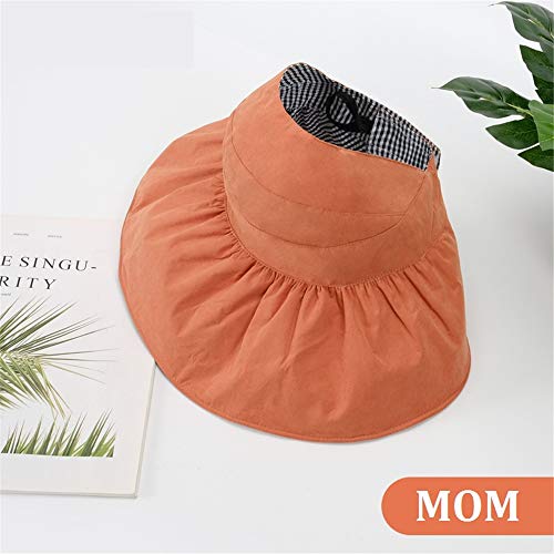 SHJIA Ambos Lados Pueden Usar Sombrero De Protección UV, Sombrero De Pescador Vacío para Padres E Hijos, Sombrero De Sol Adulto Plegable De Aleros Grandes