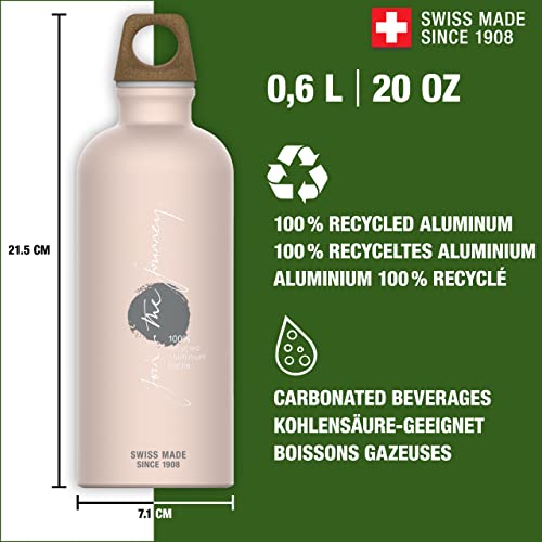 SIGG Traveller MyPlanet Journey Botella cantimplora (0.6 L), botella hermética neutral para el clima, botella de aluminio ligera fabricada en Suiza