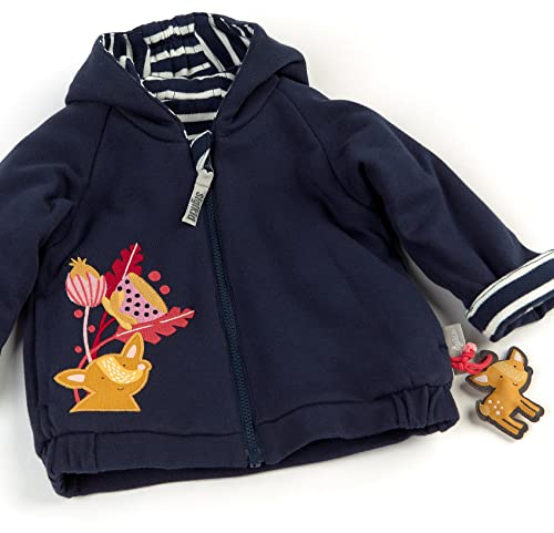 Sigikid Wattierte Wendejacke mit Kapuze Chaqueta Reversible, Azul/Blanco, 12 Meses para Bebés