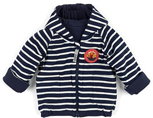 Sigikid Wattierte Wendejacke mit Kapuze Chaqueta Reversible, Azul/Blanco, 12 Meses para Bebés