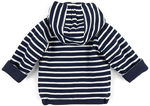 Sigikid Wattierte Wendejacke mit Kapuze Chaqueta Reversible, Azul/Blanco, 12 Meses para Bebés