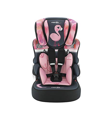 Silla de coche para Bebe BELINE grupo 1/2/3 (9-36kg), con proteccion lateral -Flamingo