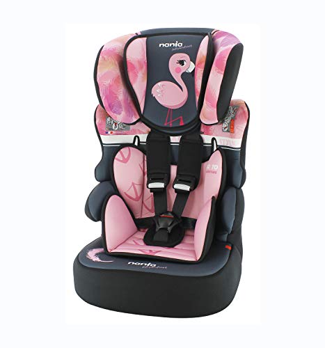 Silla de coche para Bebe BELINE grupo 1/2/3 (9-36kg), con proteccion lateral -Flamingo