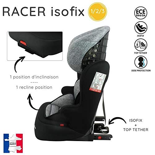 Silla de coche para Bebe isofix RACER grupo 1/2/3 (9-36kg) avec assise - con proteccion lateral -Nania