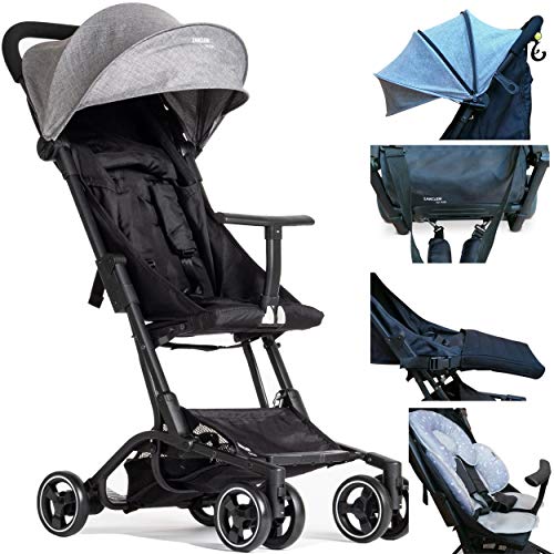 Silla de Paseo Piuma0+ Platinum Ultraligero 2.0 De Viaje Reclinable Súper Equipado de 3 meses hasta 25 Kg Plegable Cochecito Compacto y Carrito Ligero Cinturón de 5 Puntos, Se puede llevar en el Avión