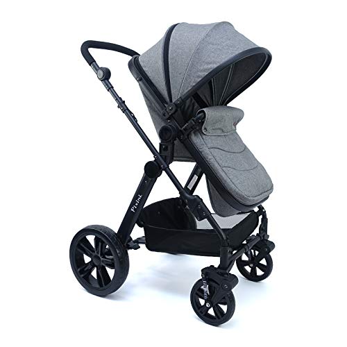 Silla de paseo Pixini Arizona 3 en 1, Trío, Niño, Silla de coche, Accesorios (Gris)