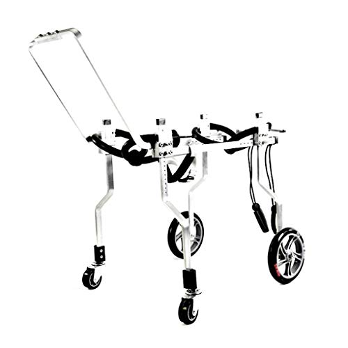 Silla de Ruedas para Perros pequeños para Patas Traseras, Carros para Perros de 4 Ruedas Rehabilitación de Patas de Apoyo Completo, Ruedas para Caminar para Patas Traseras discapacitadas Perro Gato/P