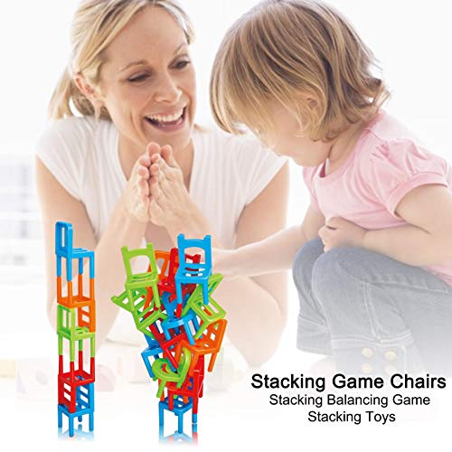 Sillas Apilables Juguetes,Bloques Apilables para Sillas - Juguetes De Equilibrio - Juego De Apilamiento De Torre, Sillas De Plástico Multicolor Juego De Equilibrio Multijugador Apilable