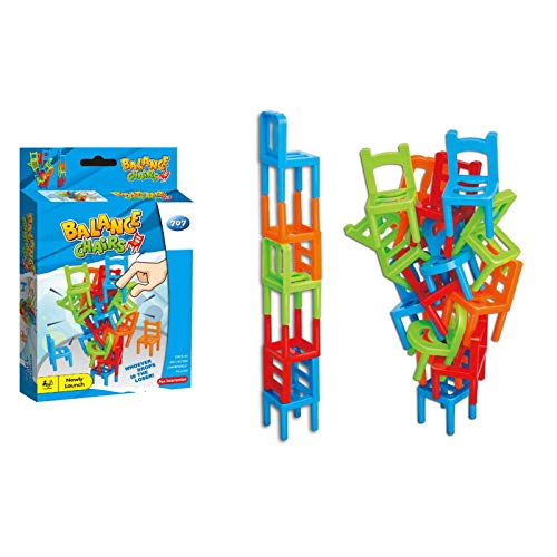 Sillas Apilables Juguetes,Bloques Apilables para Sillas - Juguetes De Equilibrio - Juego De Apilamiento De Torre, Sillas De Plástico Multicolor Juego De Equilibrio Multijugador Apilable