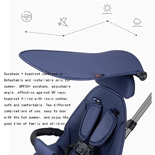 sillas de paseo Vista alta de cochecito plegable, cochecito giratorio de 360 ​​° con asiento y toldo desmontable, con reposabrazos extraíbles de canasta extra Cochecito de bebé ( Color : Blue )