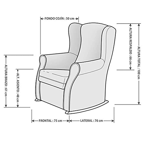 Sillon de lactancia (Alba) con balancin, orejero tapizado tela antimanchas, Mecedora para Salón o Habitación de Bebe. (Gris, Balancín Blanco)